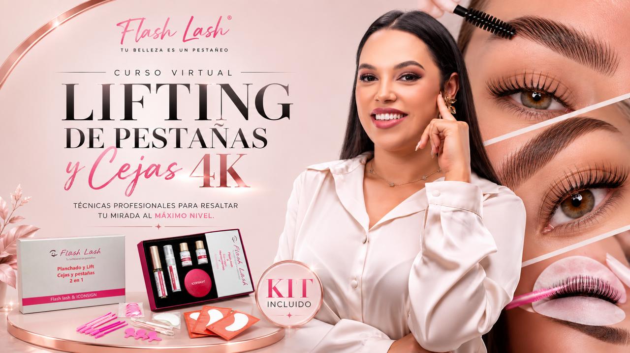 Curso Profesional de Cejas 4k con lifting de pestañas & Kit completo